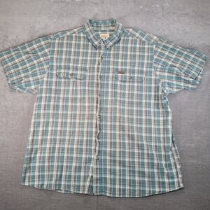 Red Head‎ Workhorse Flannel Shirt Short Sleeve Plaid Button Up 2XL